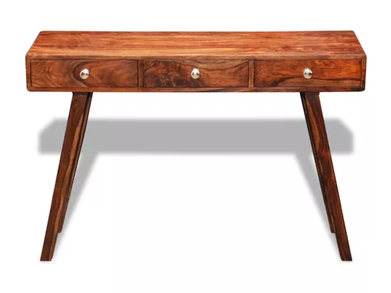 Table console avec 3 tiroirs 76 cm Bois massif de Sesham