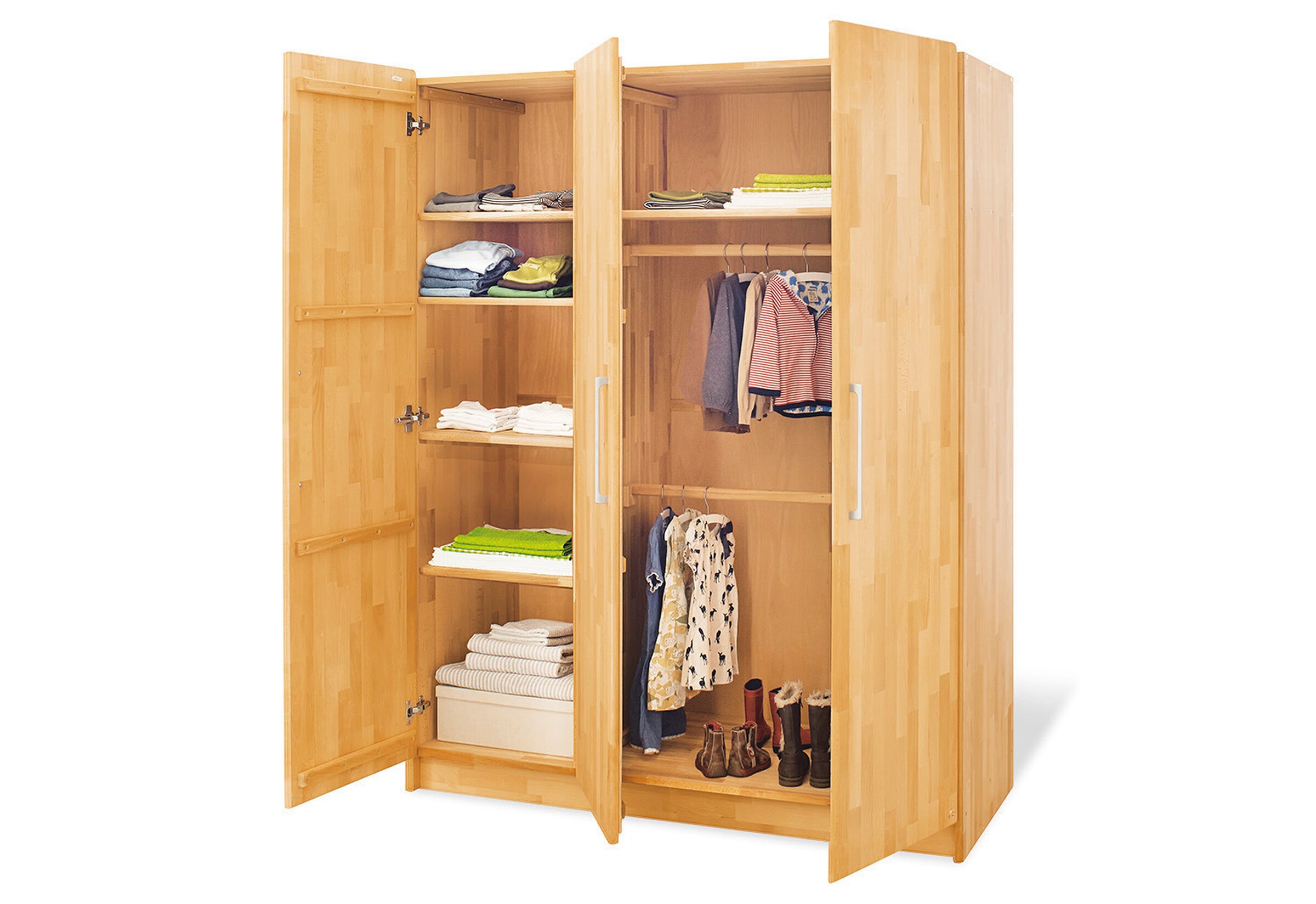 Pinolino Jugendzimmer-Set „Natura” extrabreit groß mit Hochbett, 3-tlg.