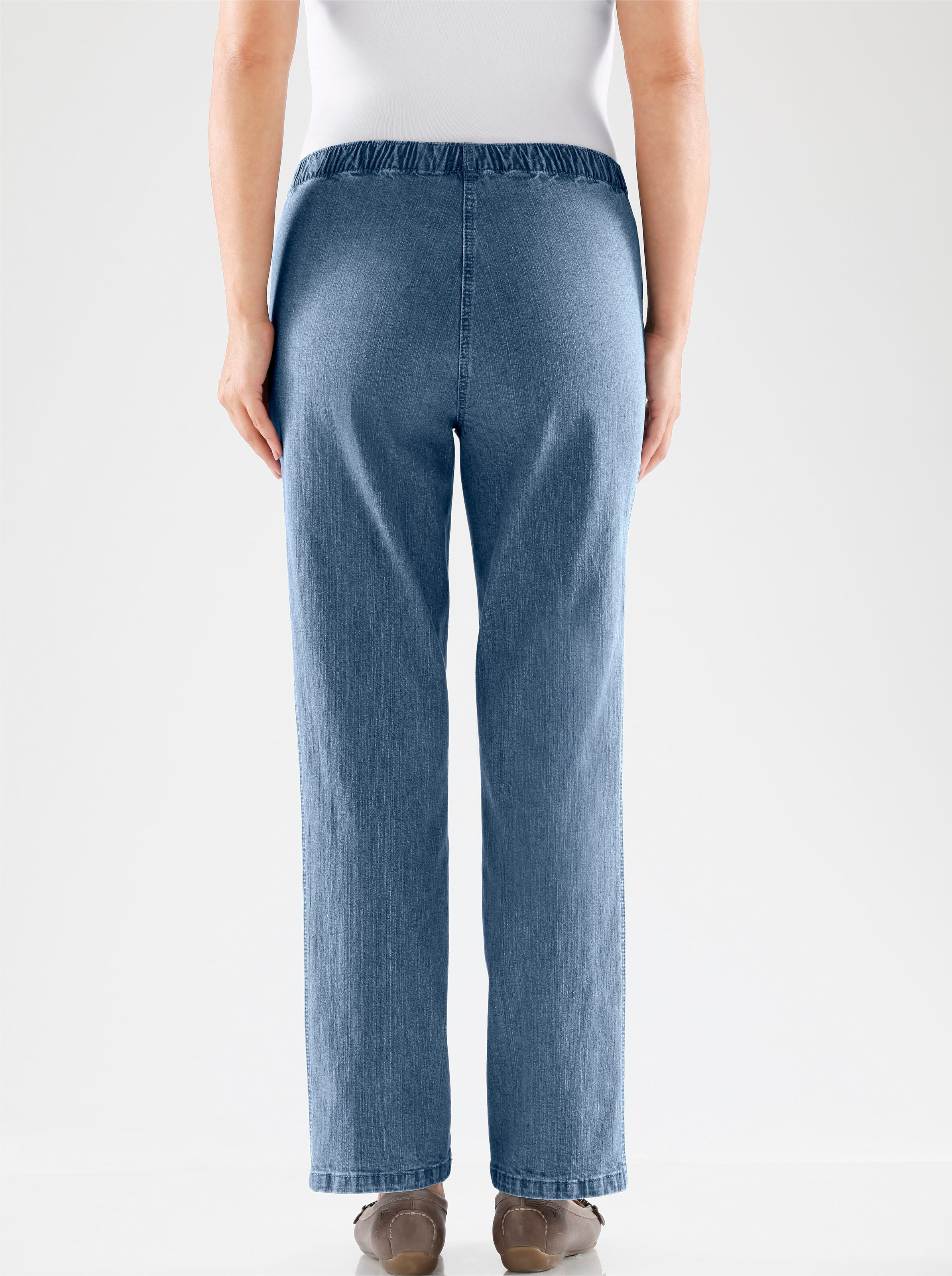 Schlupfjeans in blue-bleached
