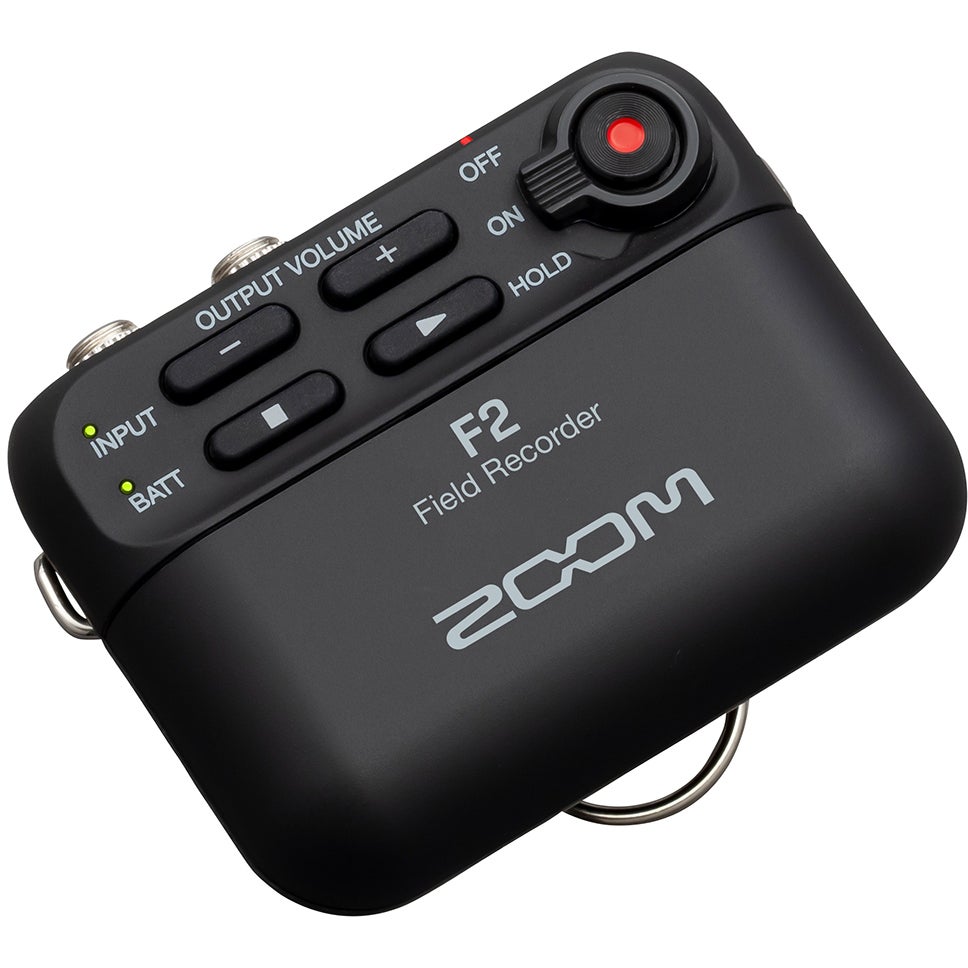 Zoom F2 recorder met dasspeldmicrofoon