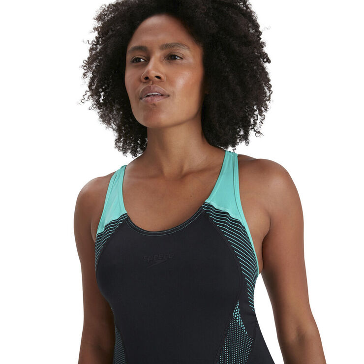 Speedo Fit Laneback badedragt Sort