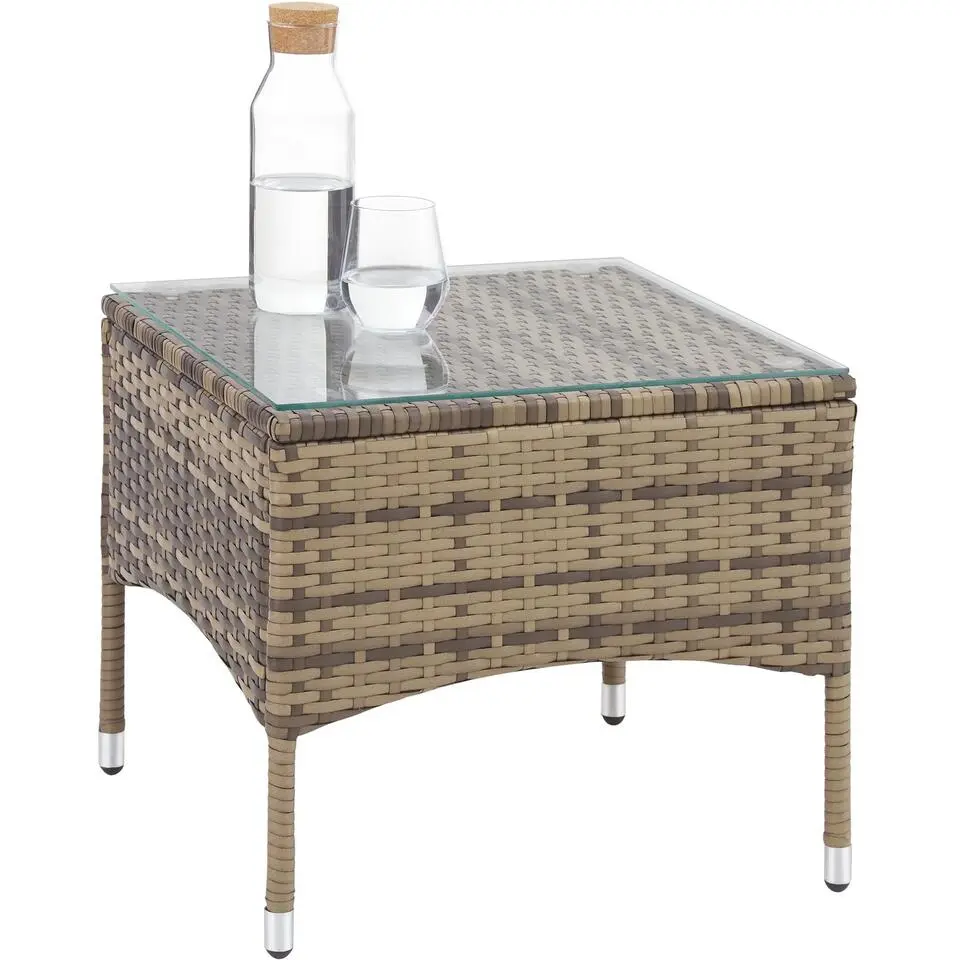 tectake - bistroset Luzern - wicker - natuurkleur