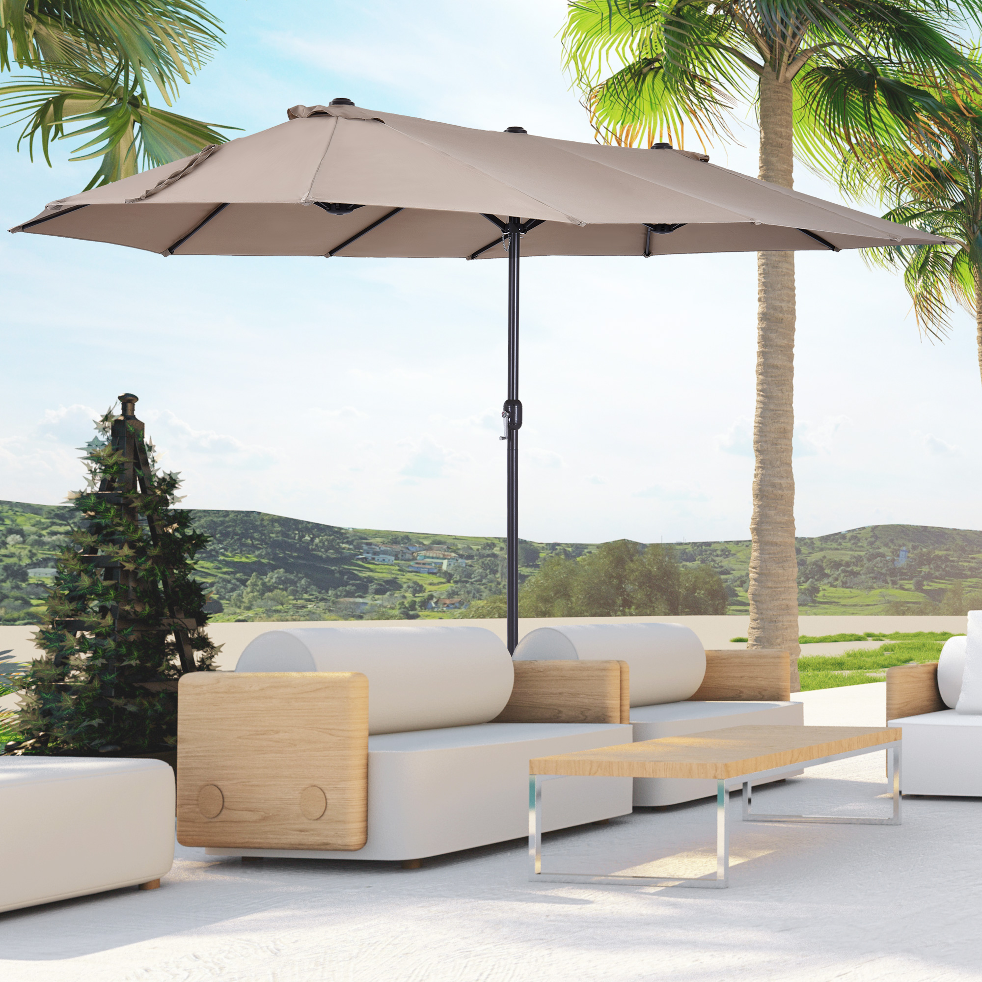 Guarda-chuva duplo grande Outsunny