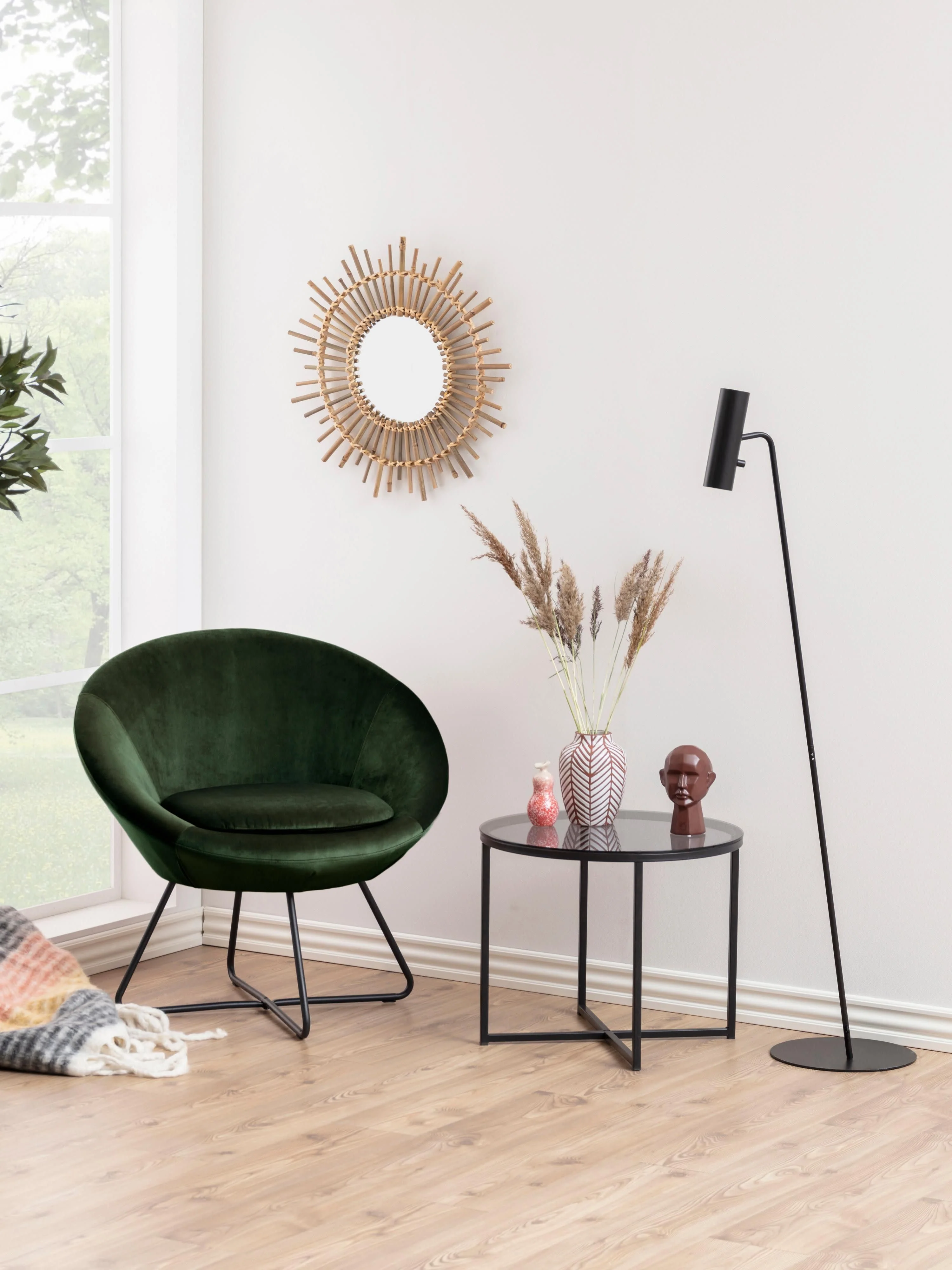 Fluwelen cocktailfauteuil Center