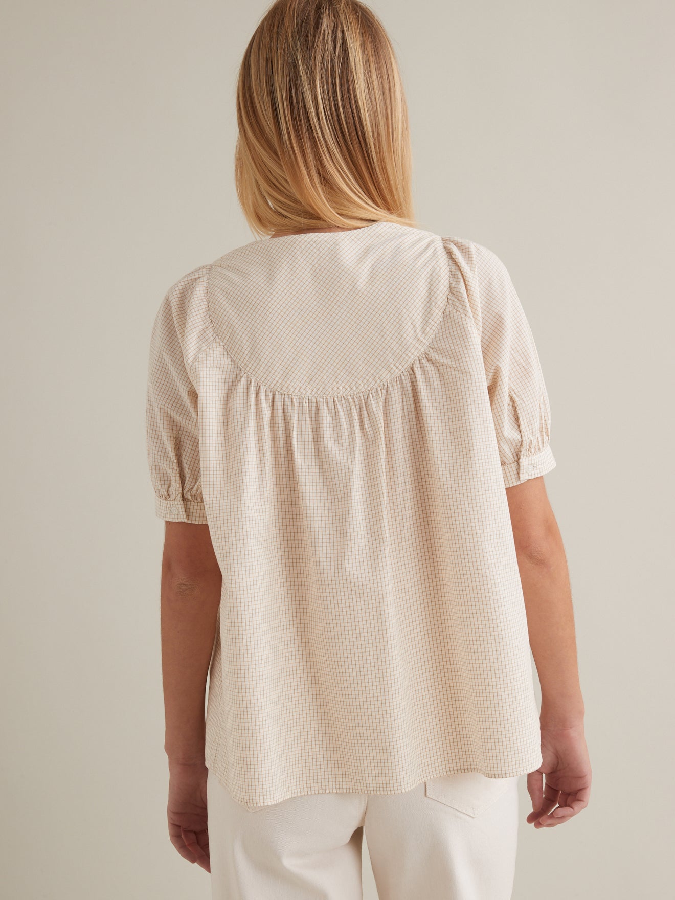 Blouse micro-carreaux femme