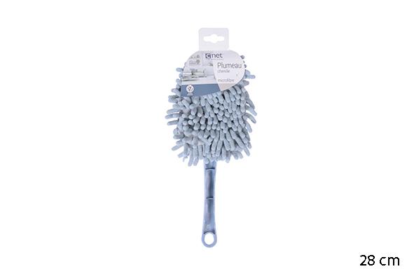 PLUMEAU CHENILLE MICROFIBRE OVAL BLEU NEPTUNE