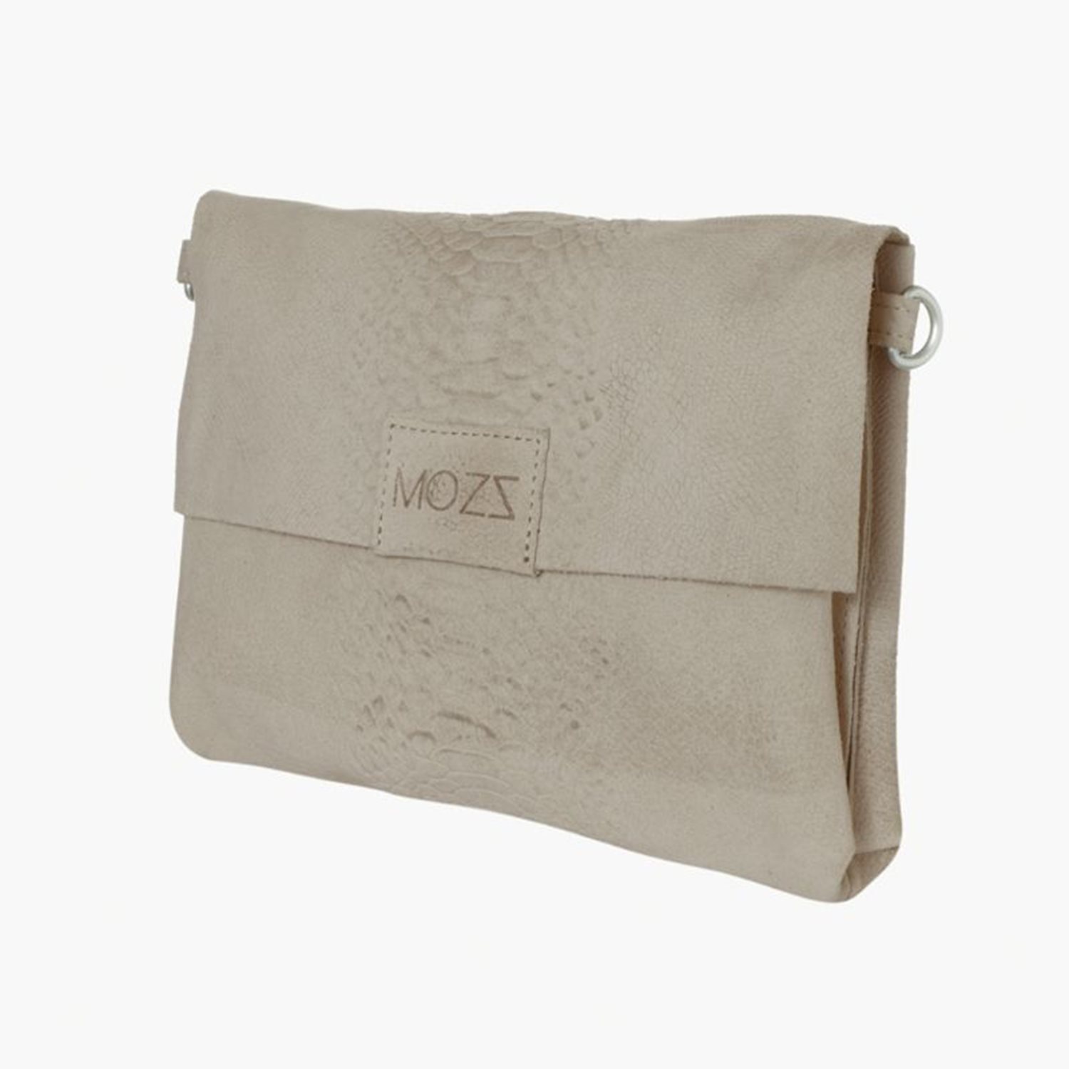Mozz Luieretui Crossbody Suede snake zand