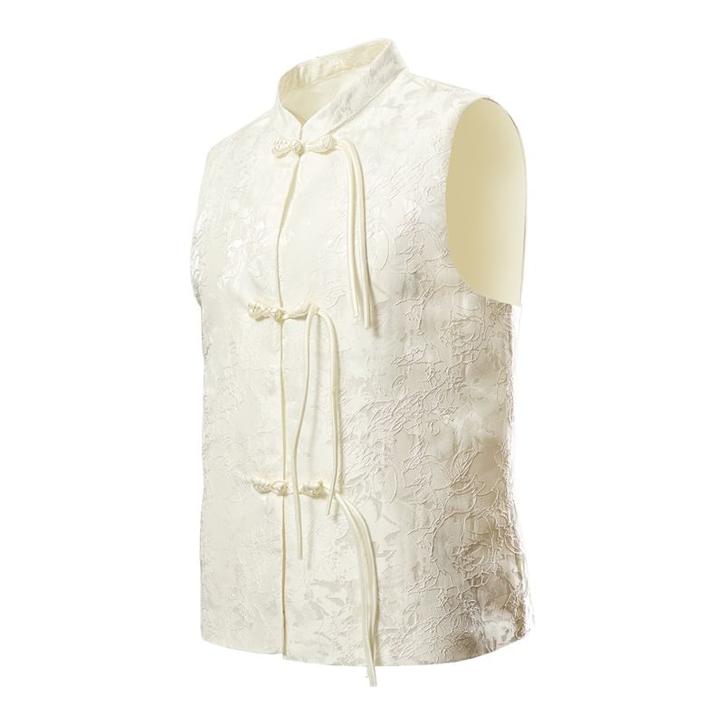 Aozora - Bandhals bloemen enkelrijs vest