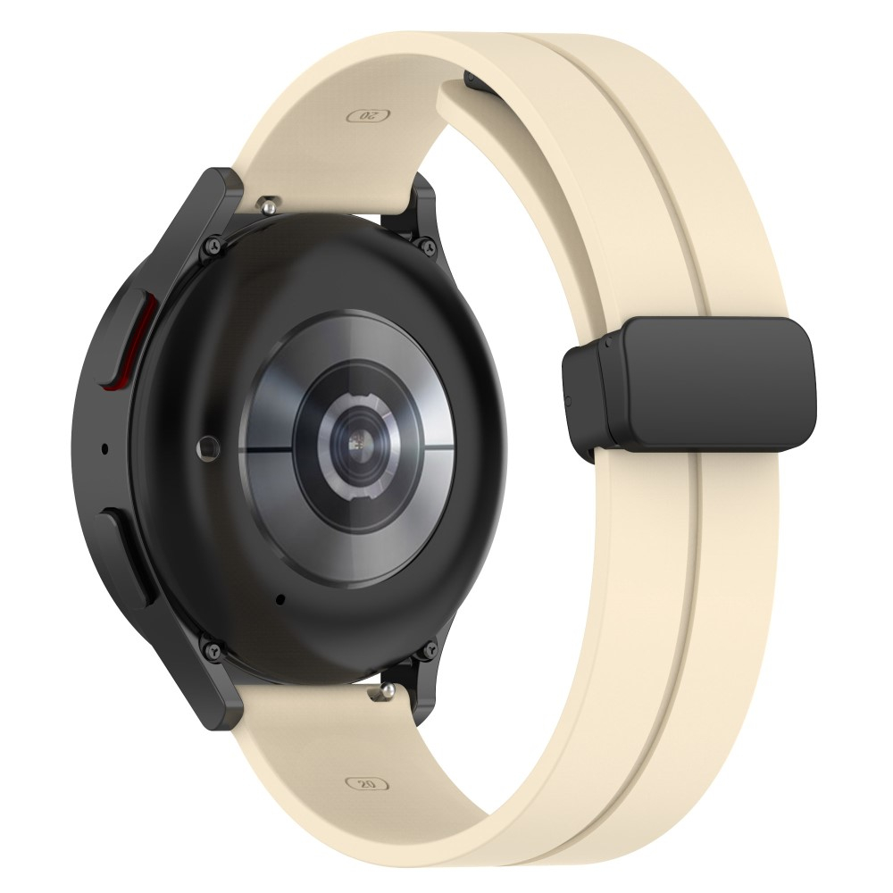 Samsung Galaxy Watch Active 2 (44mm) Magnet Silikon Armband Split Design (Gelenkumfang: 180 - 220mm) - Beige