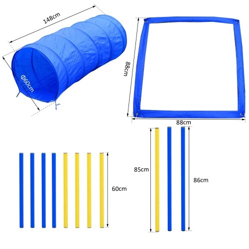 Conjunto de Treinamento de Agilidade para Cães PawHut, Azul