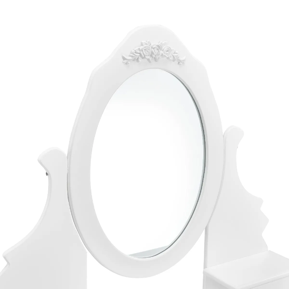 Coiffeuse Helloshop26 avec miroir et tabouret - Blanc