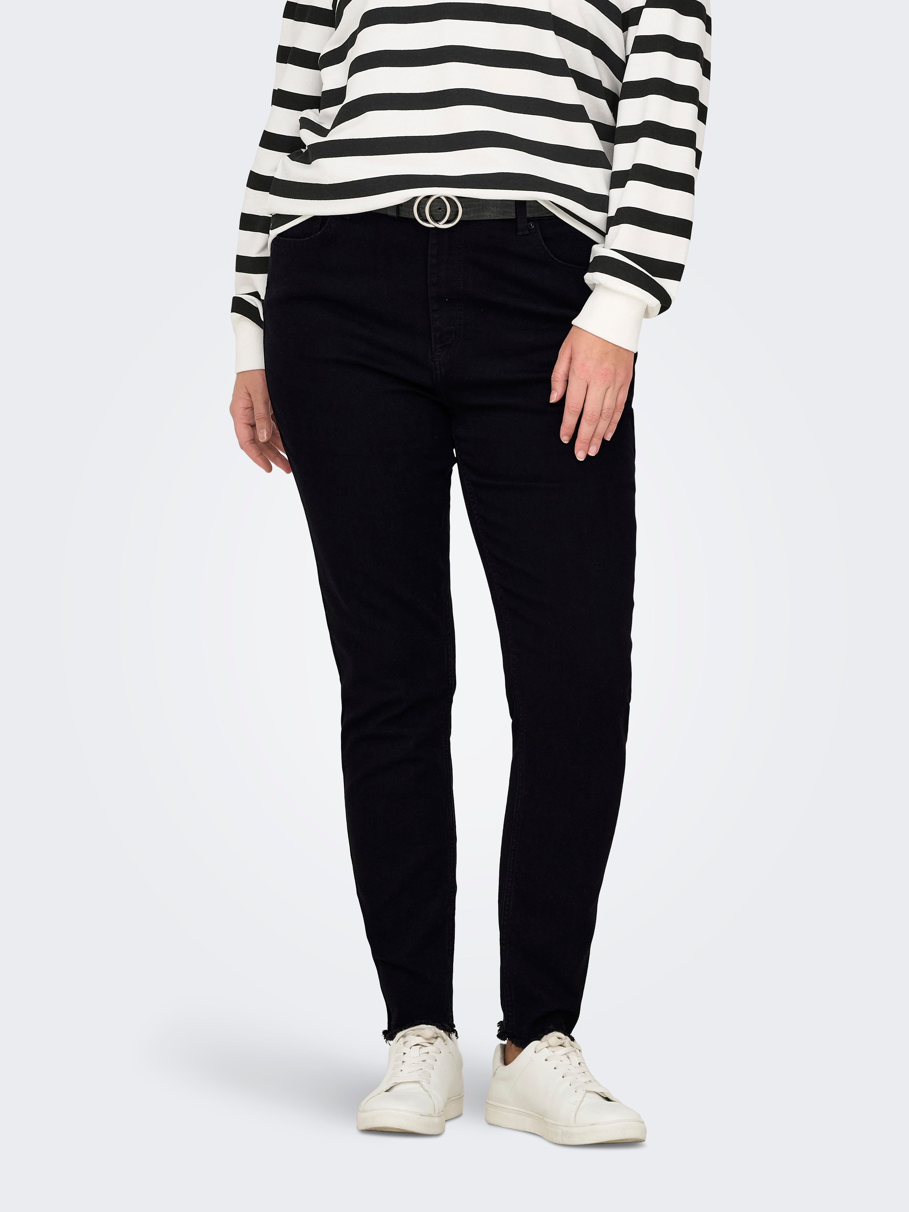 CARHUSH Mittlere Taille Skinny Fit Jeans Black Denim