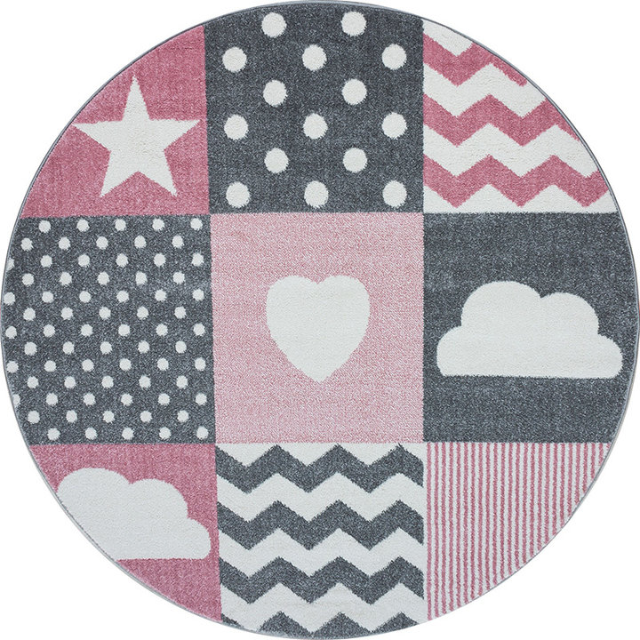 Rond Kindervloerkleed - Ava Multi/Roze | Speels
