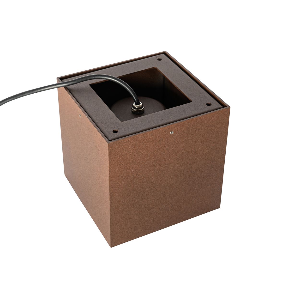 Industriële tuinspot roestbruin vierkant IP65 AR111 - Lennard