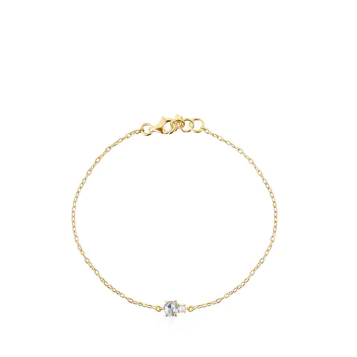Pulseira dourada com topázio e pérola Mini Ivette