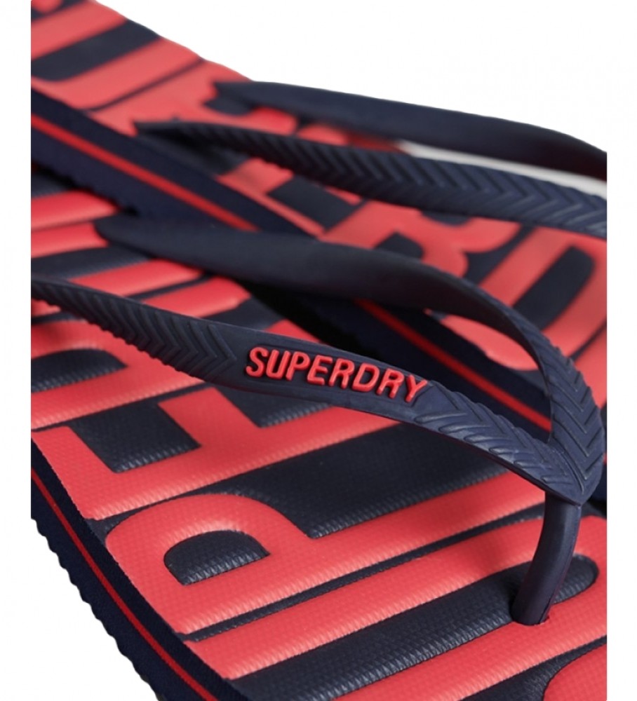 Chinelo vegano Superdry com logo vintage azul marinho