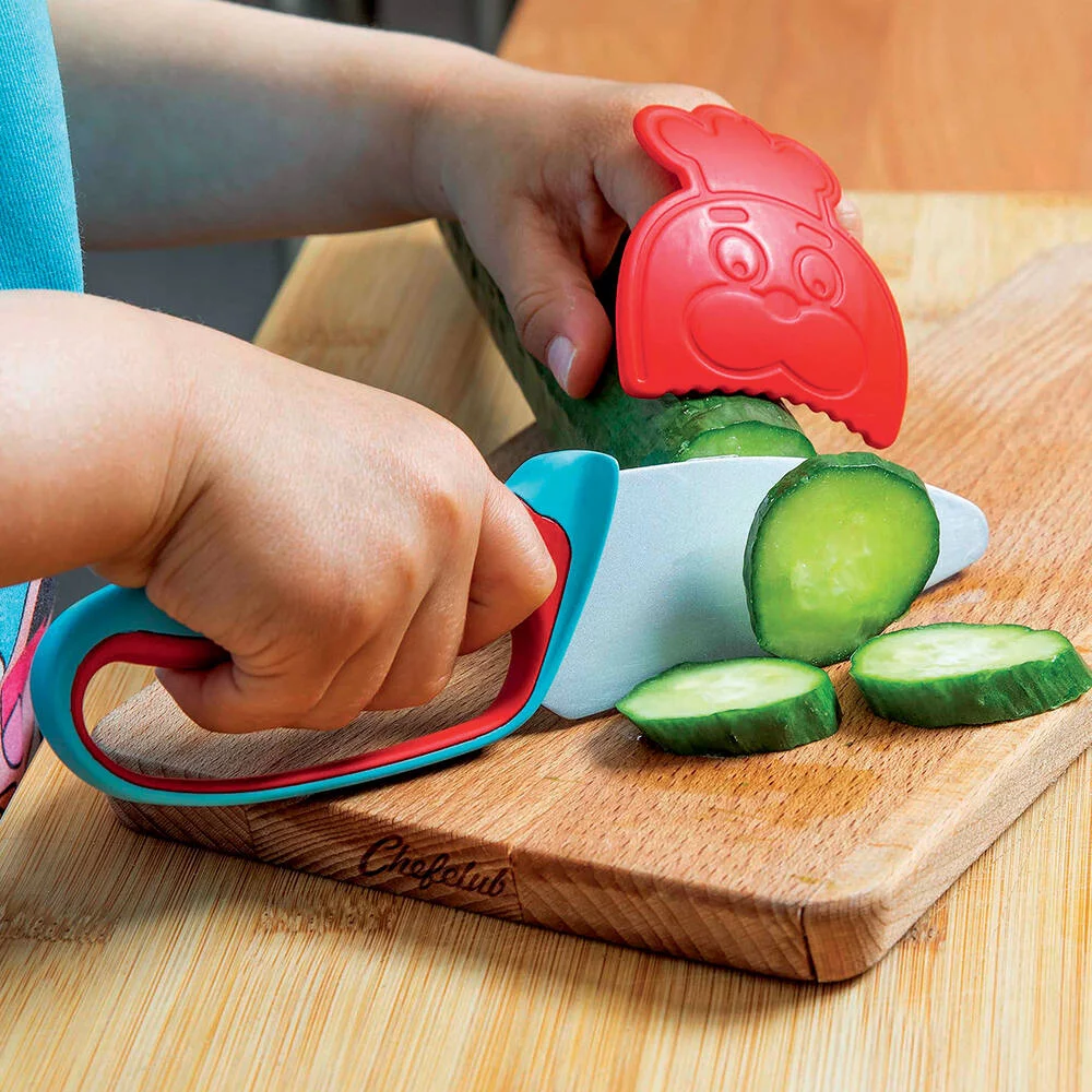 CHEFCLUB KIDS - COUTEAU DU CHEF BLEU ET ROUGE