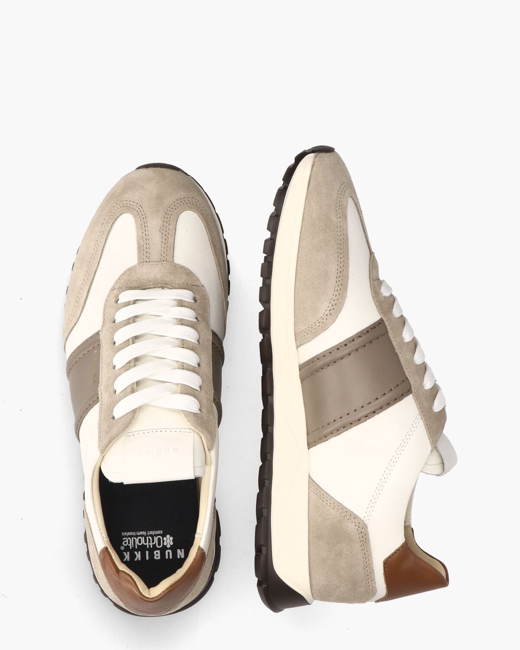 Nubikk Glen Hendrix Wit/Taupe Herensneakers