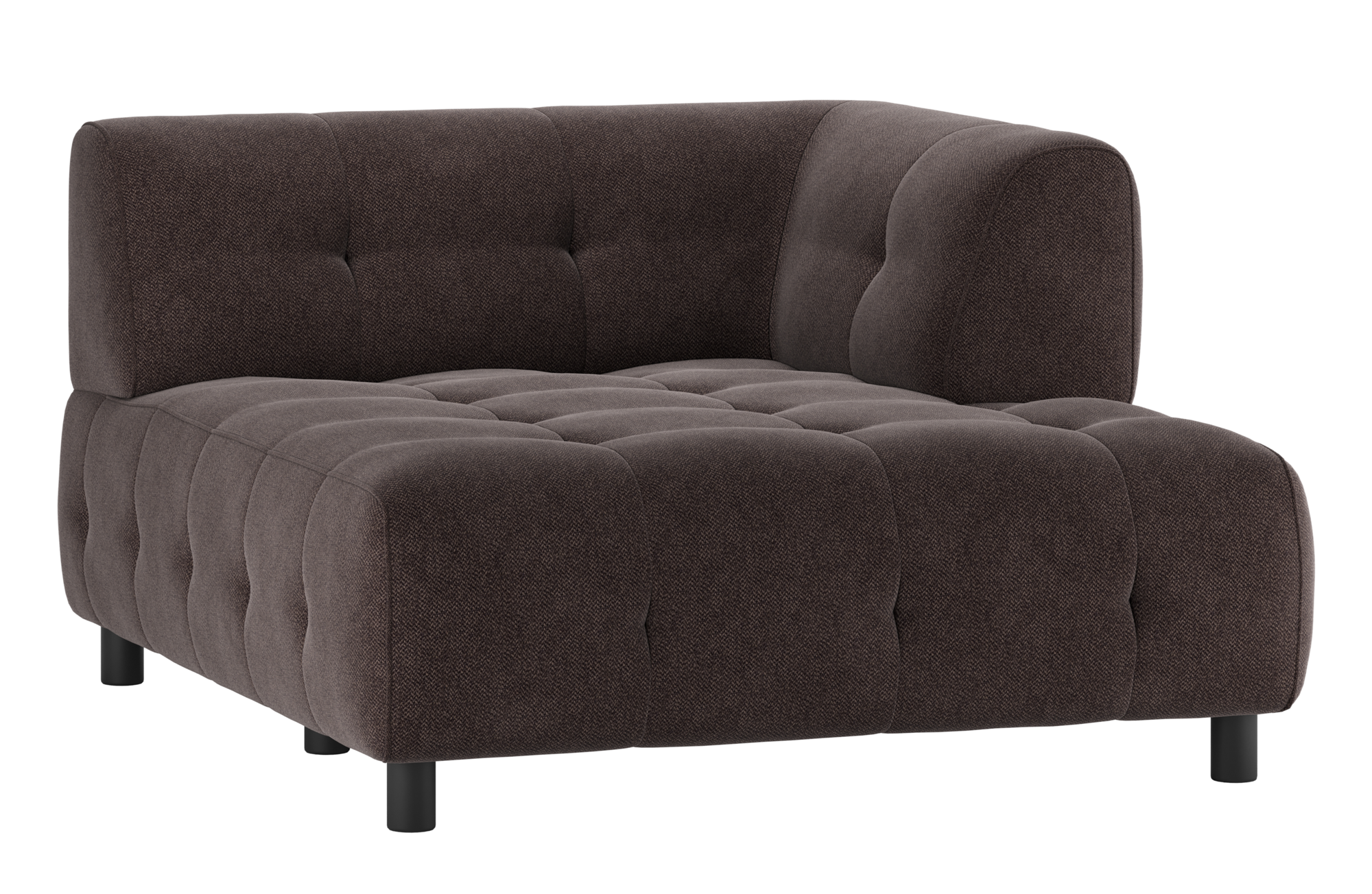 1,5-zits chaise longue Louis geweven stof met arm rechts Louis 1,5-zits chaise longue met arm rechts Geweven Stof - Coffee