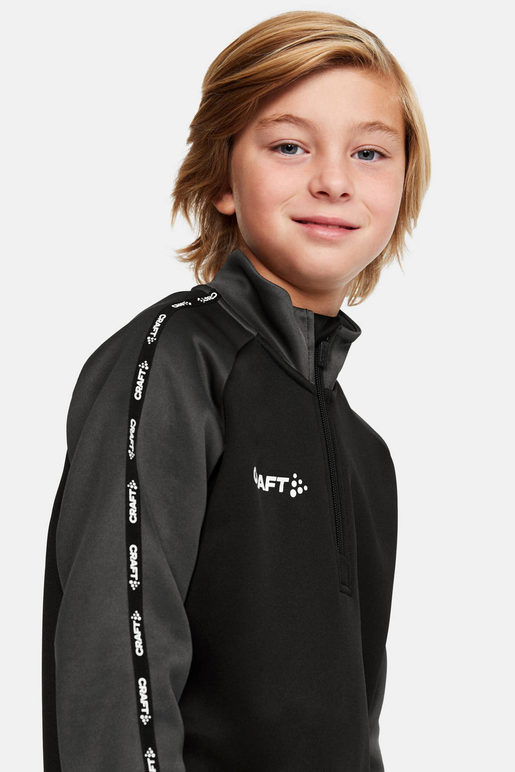 Craft junior voetbalshirt zwart/antraciet