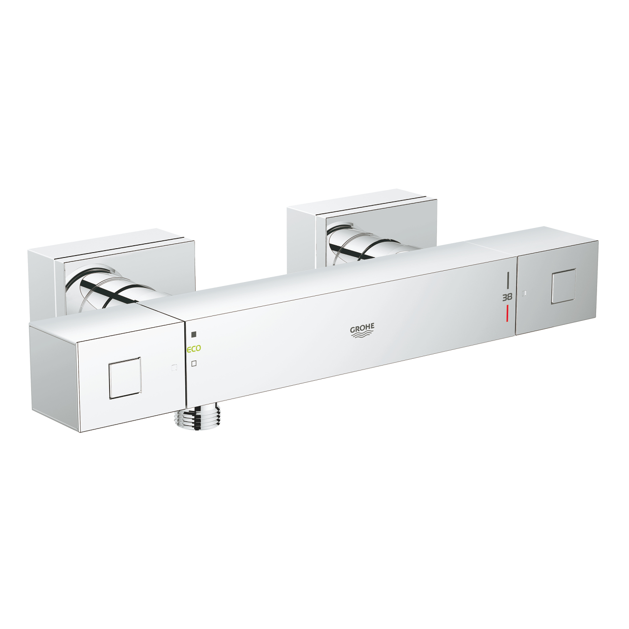 Grohe Cube douchekraan thermostatisch m. koppelingen HOH=15cm chroom
