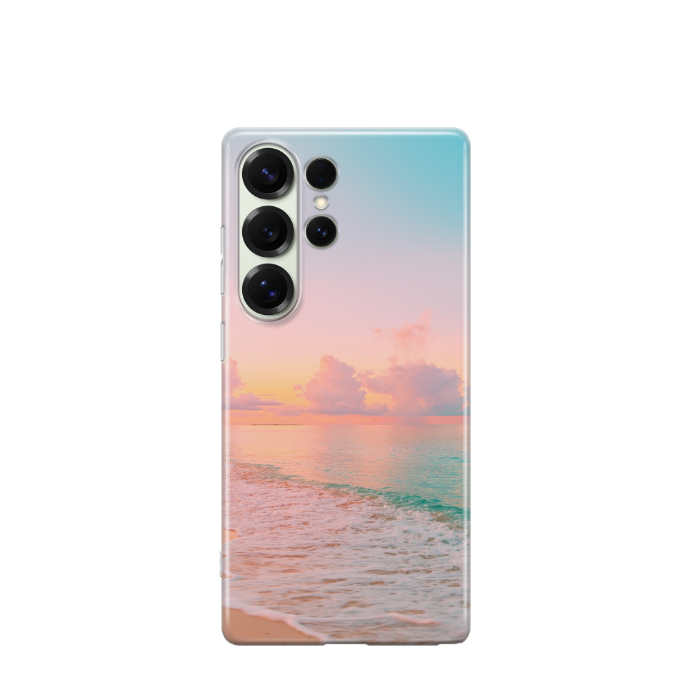 Samsung Galaxy S25 Ultra Gummi Hülle Abendruhe am Meer - Versch. Farben