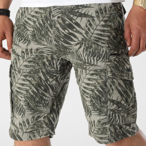 Short Cargo Funambule Vert Kaki Floral
