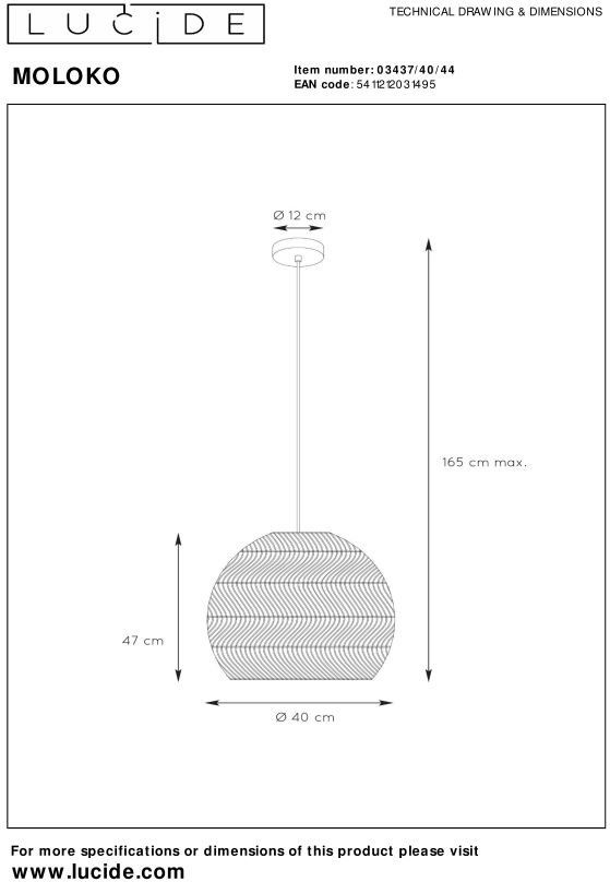 Lucide Moloko Hanglamp