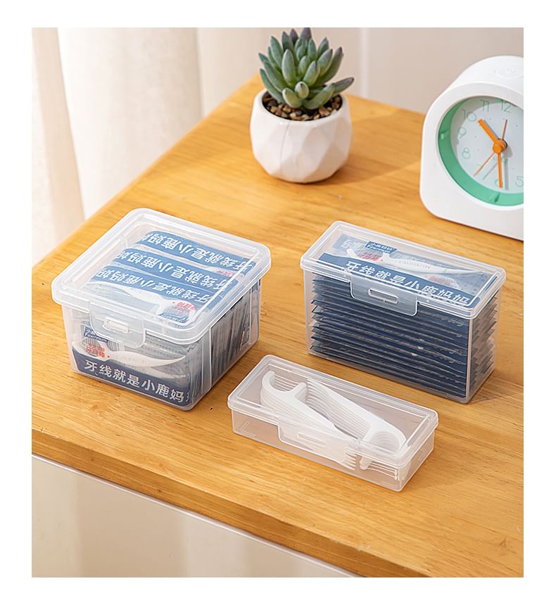 Sabam - Transparante plastic opbergdoos voor tandzijde (verschillende ontwerpen)