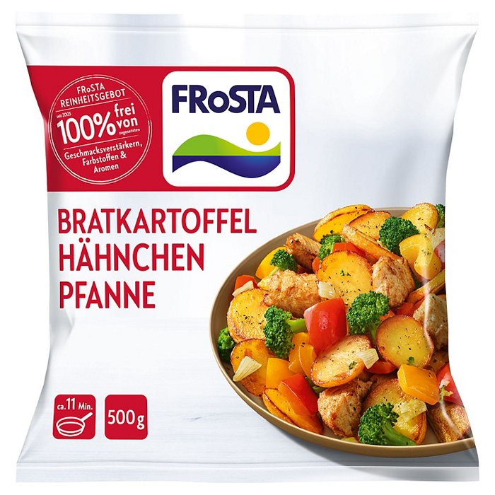 FROSTA Fertiggerichte 500 g, Bratkartoffelpfanne mit Hähnchen