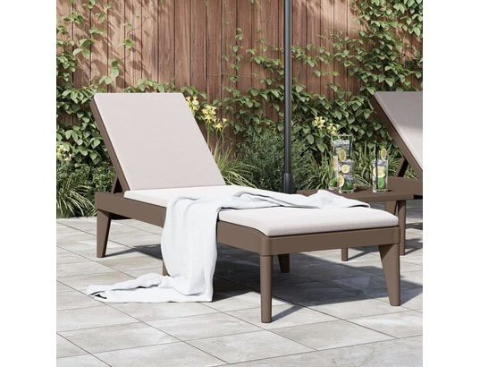 VIDAXL - Bain de soleil Chaise longue marron 186x60x29 cm pp