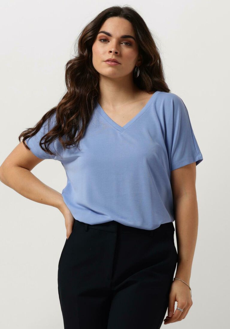 MSCH COPENHAGEN donkerblauwe msch copenhagen t-shirt mschfenya modal v neck tee