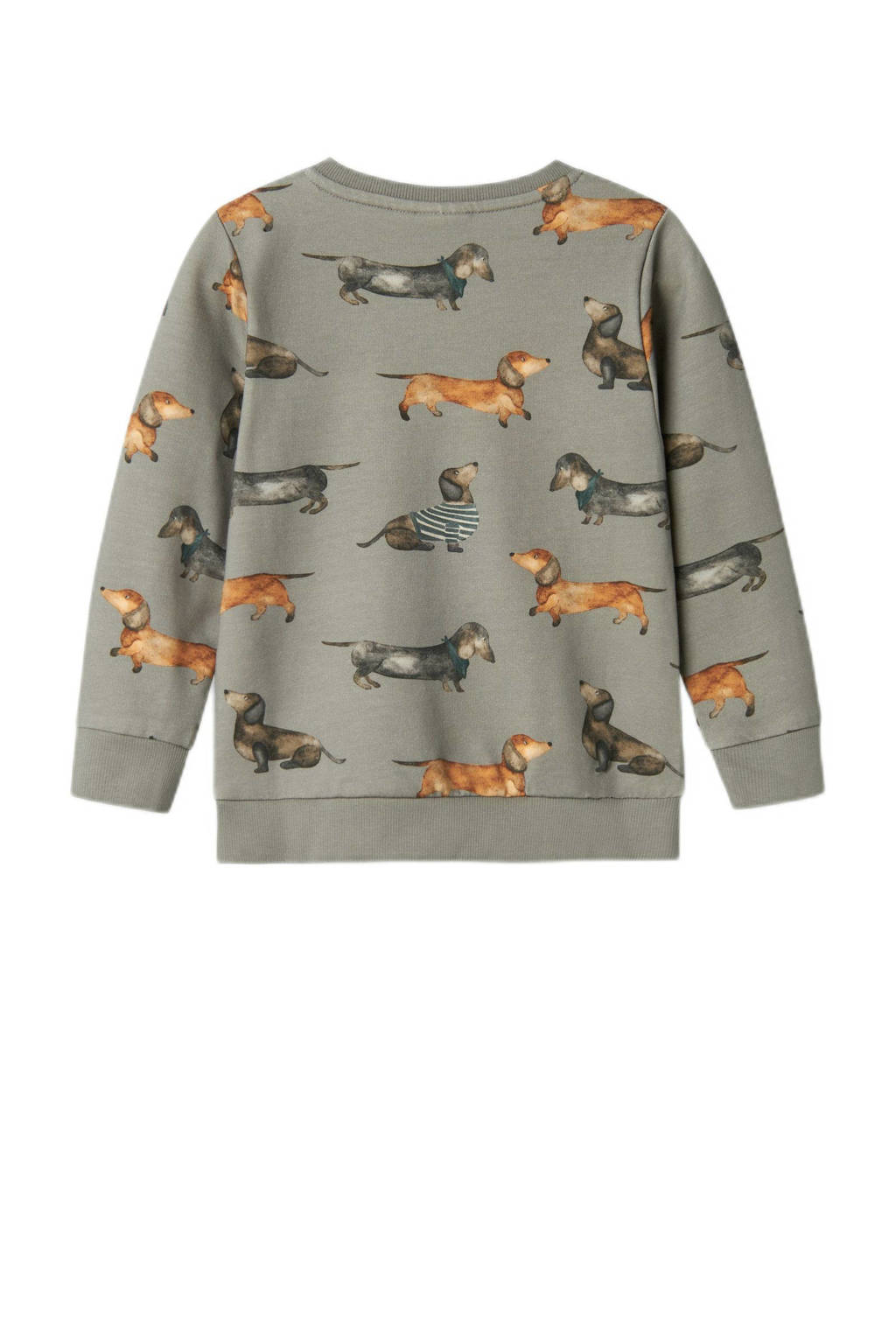 NAME IT sweater NMMKINGO met all over print donkergrijs/multicolor