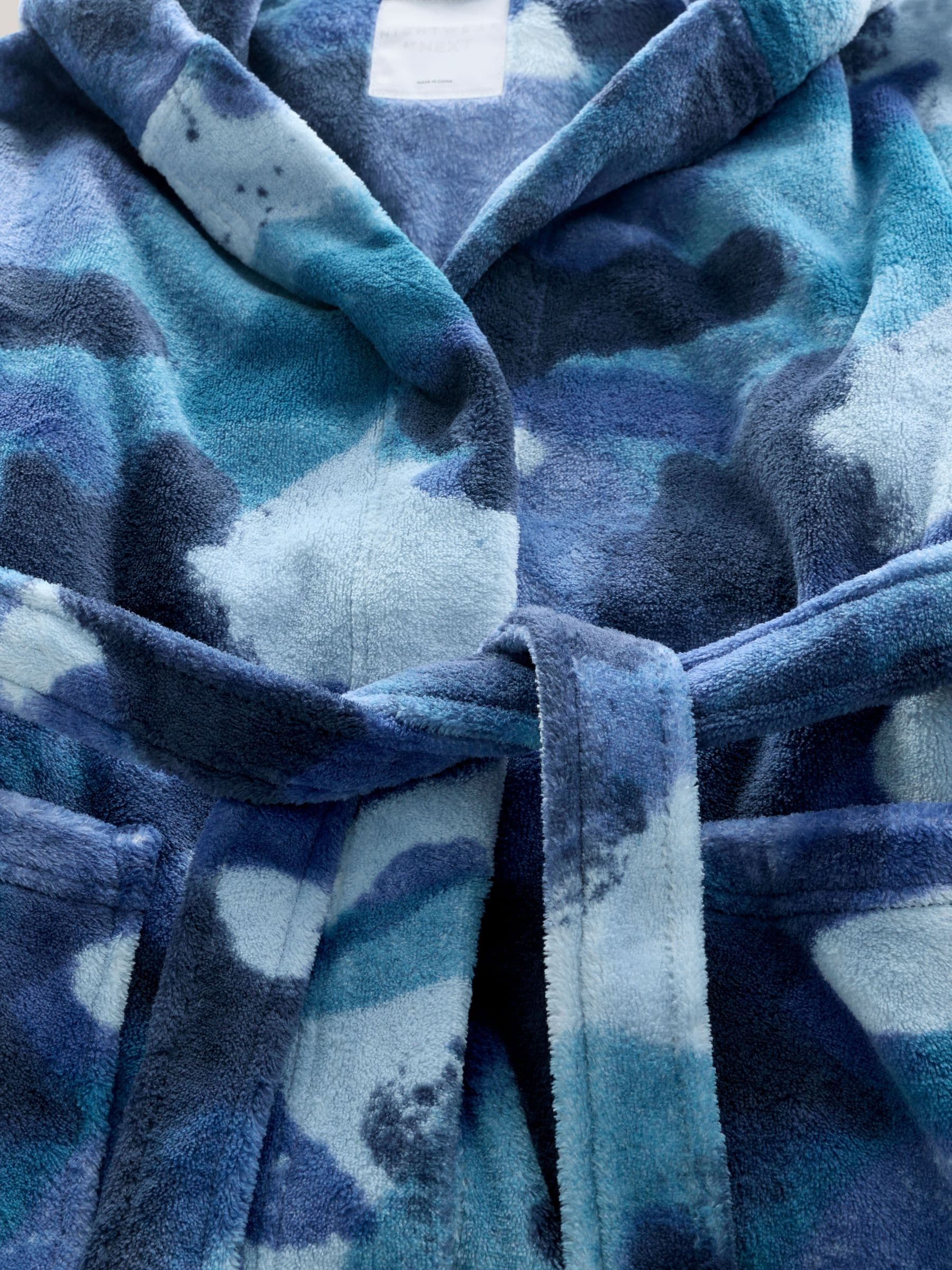 Blauwe camouflage spray - Damesbadjas (3-16jaar)
