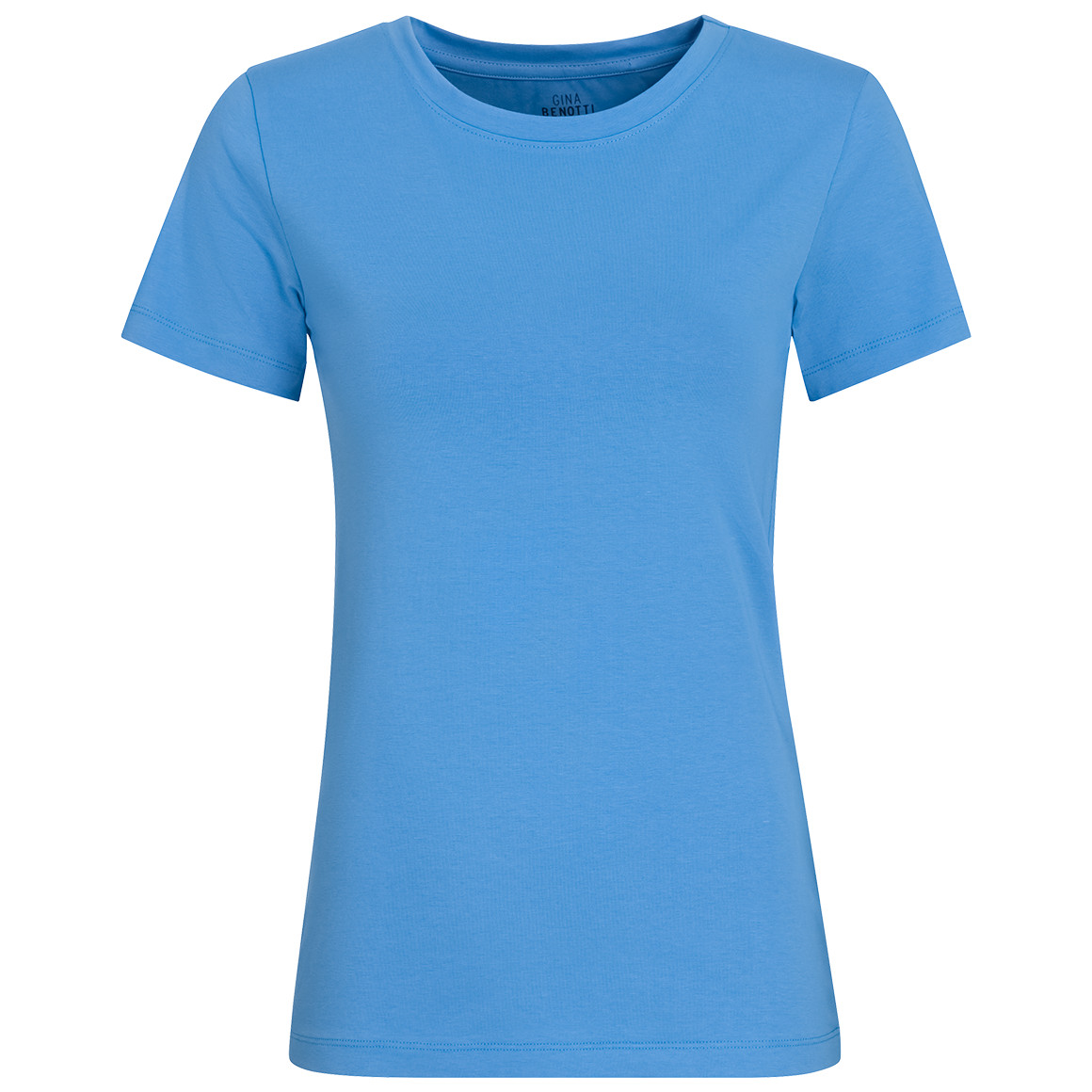 Gina Benotti Damen T-Shirt im Basic-Look hellblau
