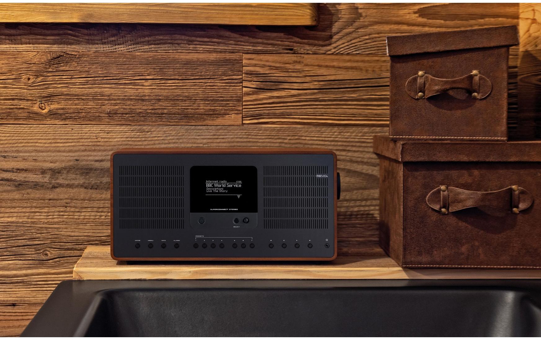 DAB+ Radio Superconnect Stereo Schwarz<br>Hybrid-Multifunktionsradio mit OLED-Display, WLAN und Bluetooth