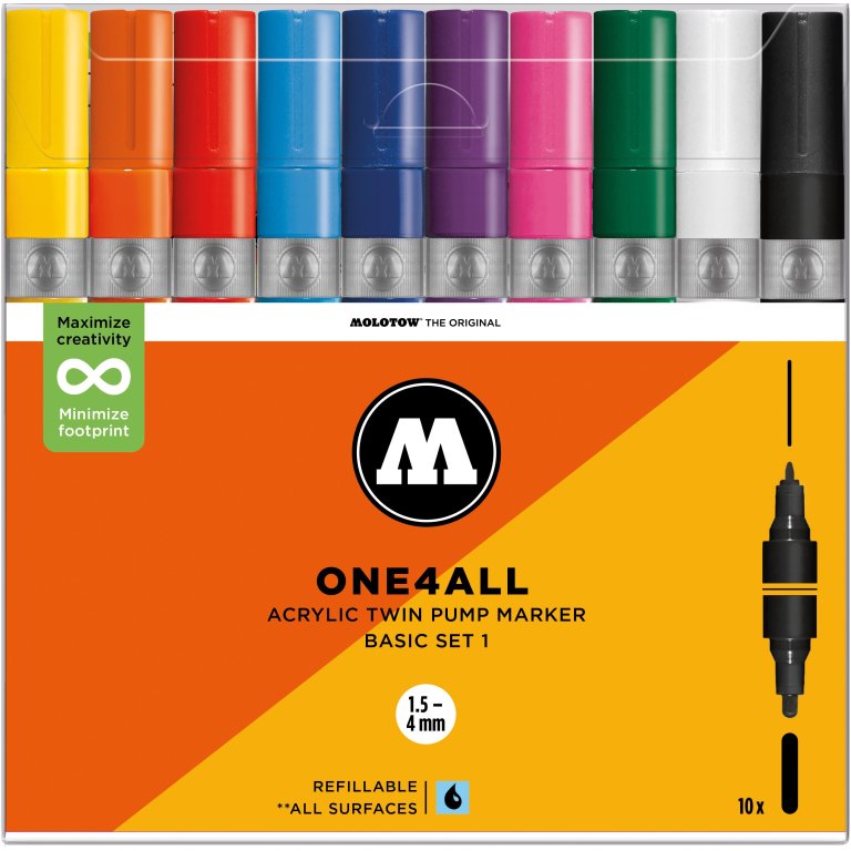 Molotow Lackmarker One4all Acryl Twin, 10er-Set