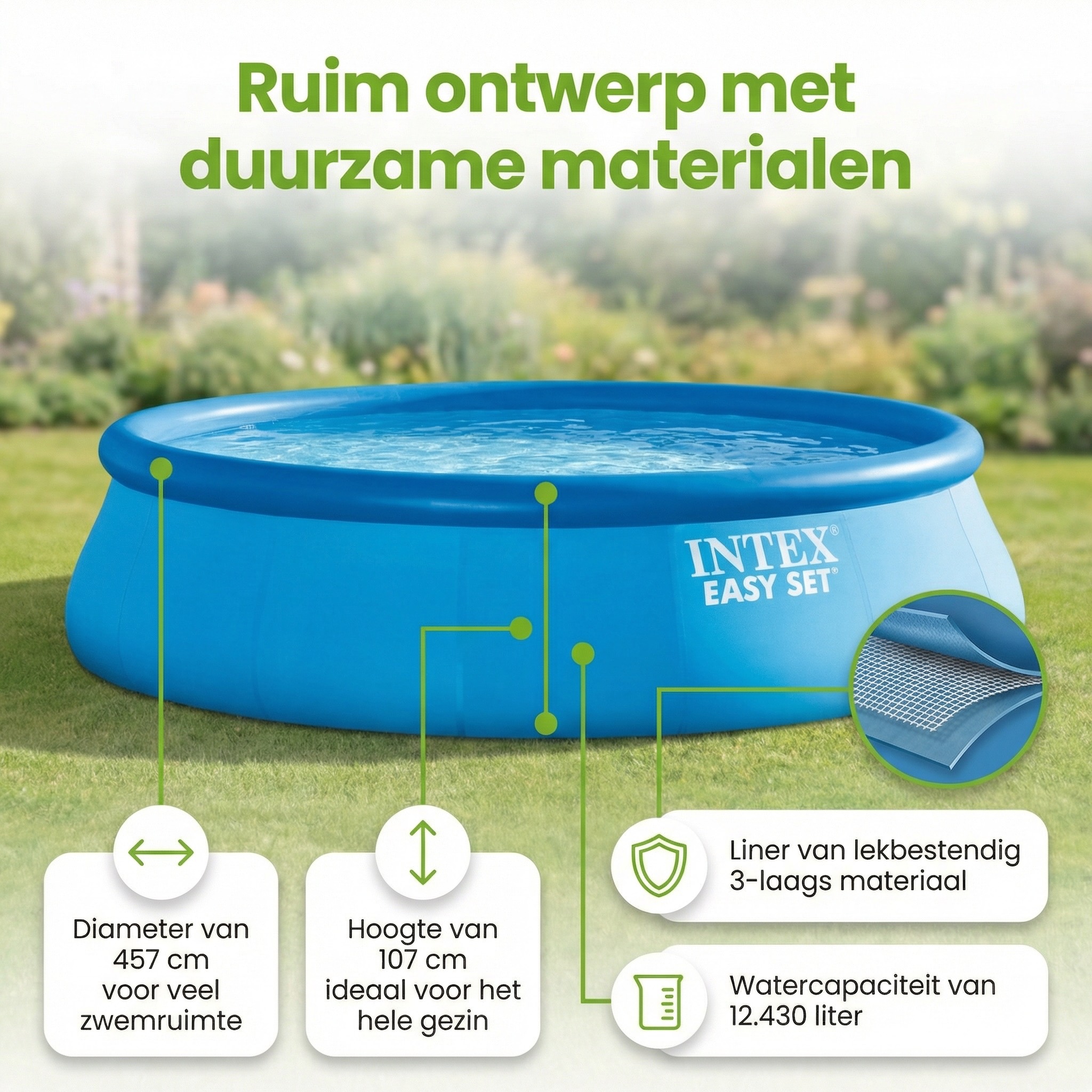 Intex easy set 457x107cm zwembad – 6-delig