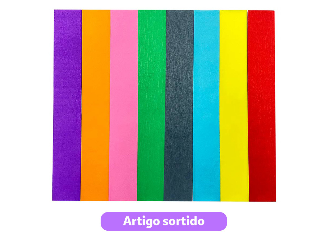 CONJUNTO DE PAPEL CREPE AUCHAN 8 PEÇAS CORES SORTIDAS
