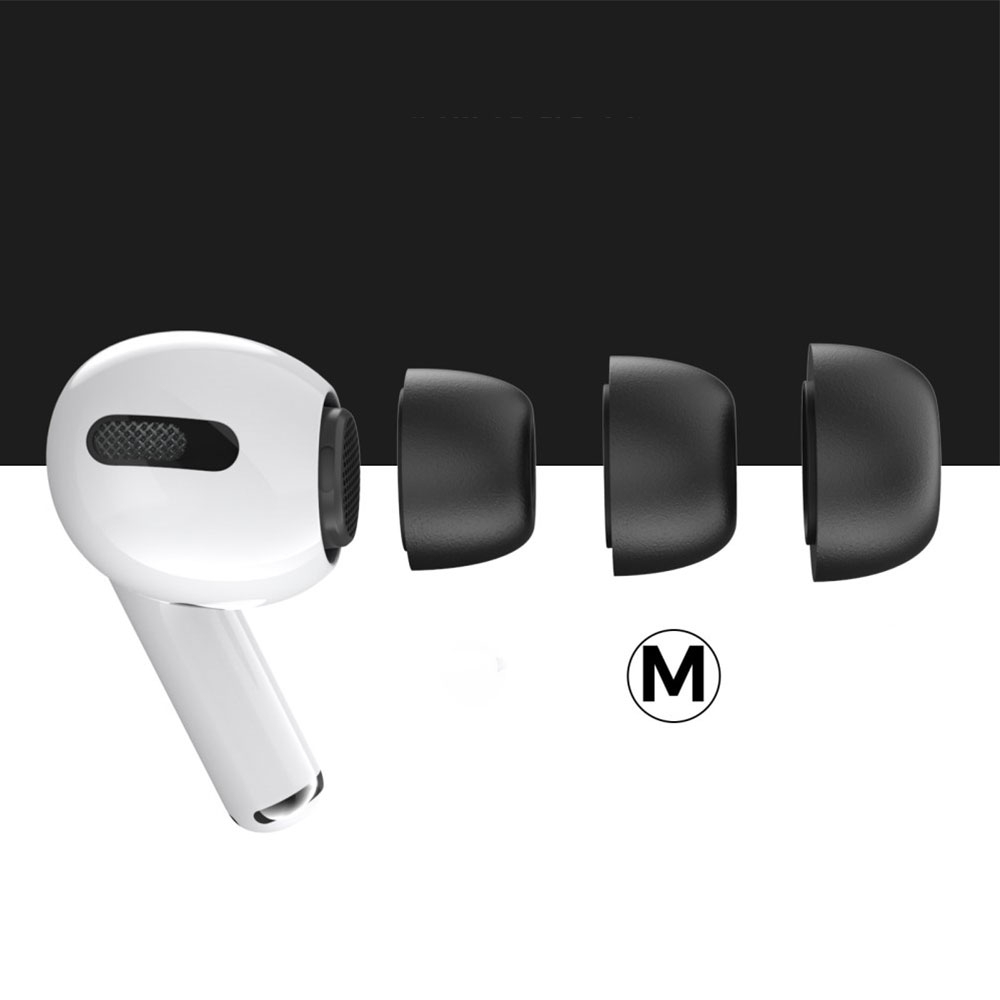Gr. M Silikon Airpods Pro / Pro 2 Memory Foam Ohrpolster Eartips - Schwarz