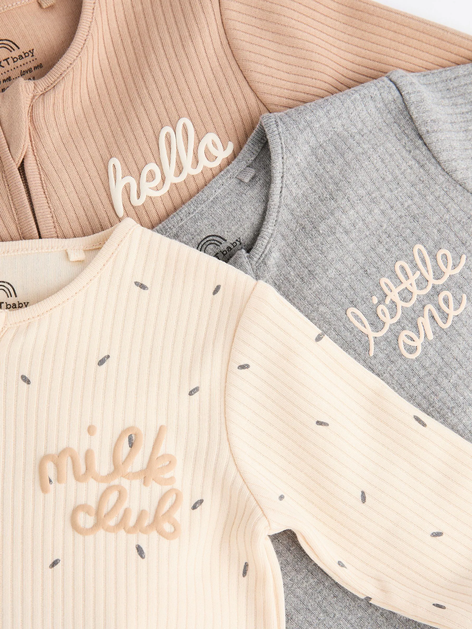 Naturel Milk Club - Set van 3 babyslaapzakjes met tweewegrits van 100% katoen (0 mnd - 2 jr)