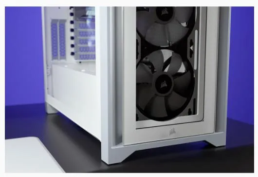 Corsair iCUE 4000X RGB – Miditower - ATX - ingen strømforsyning - Hvid - USB/Lyd
