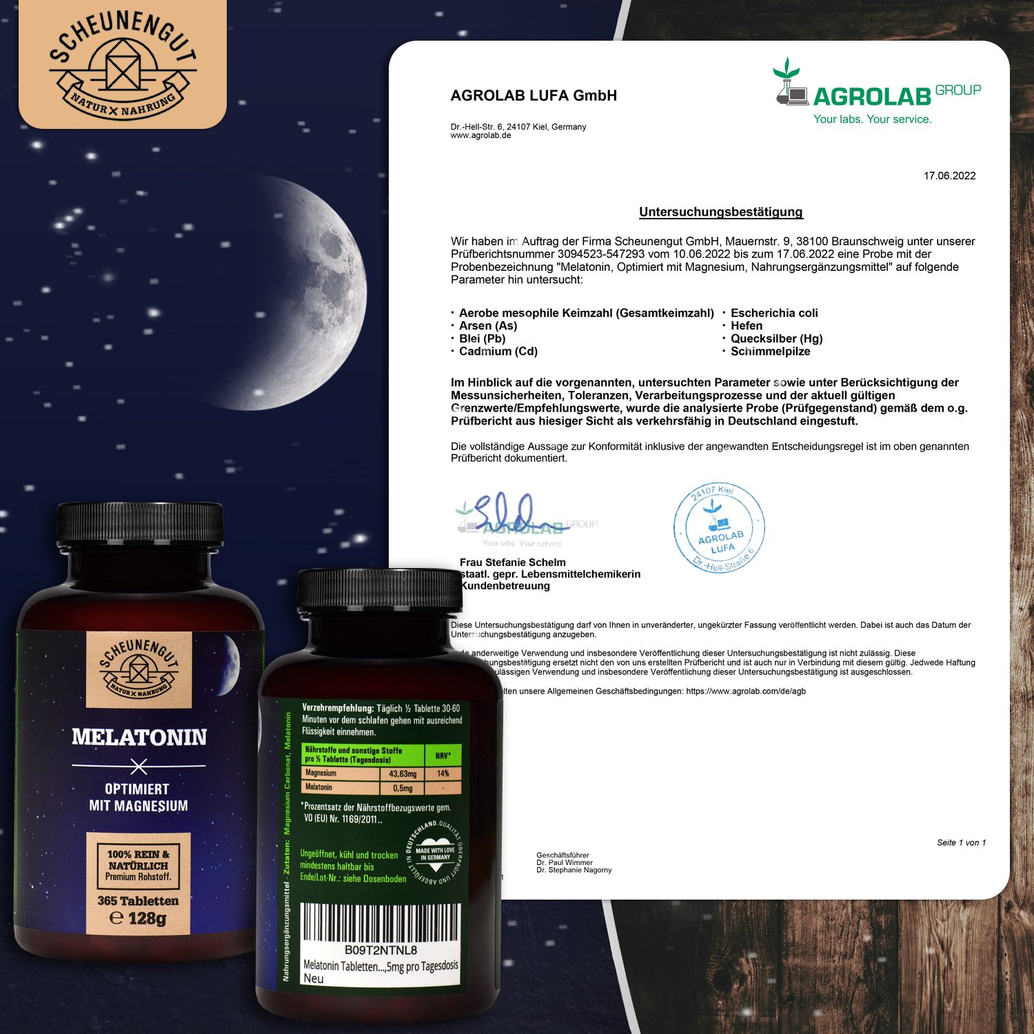 Scheunengut® Melatonin | Schlafkomplex mit 1mg Melatonin pro Tablette | 100% natürlich