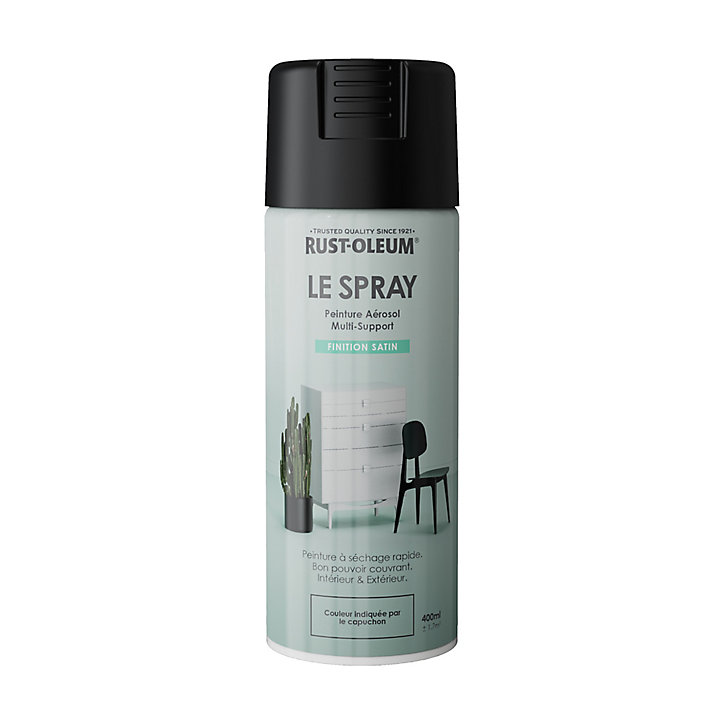 Peinture aérosol multisupport Rust-Oleum Le Spray noir satin 400ml