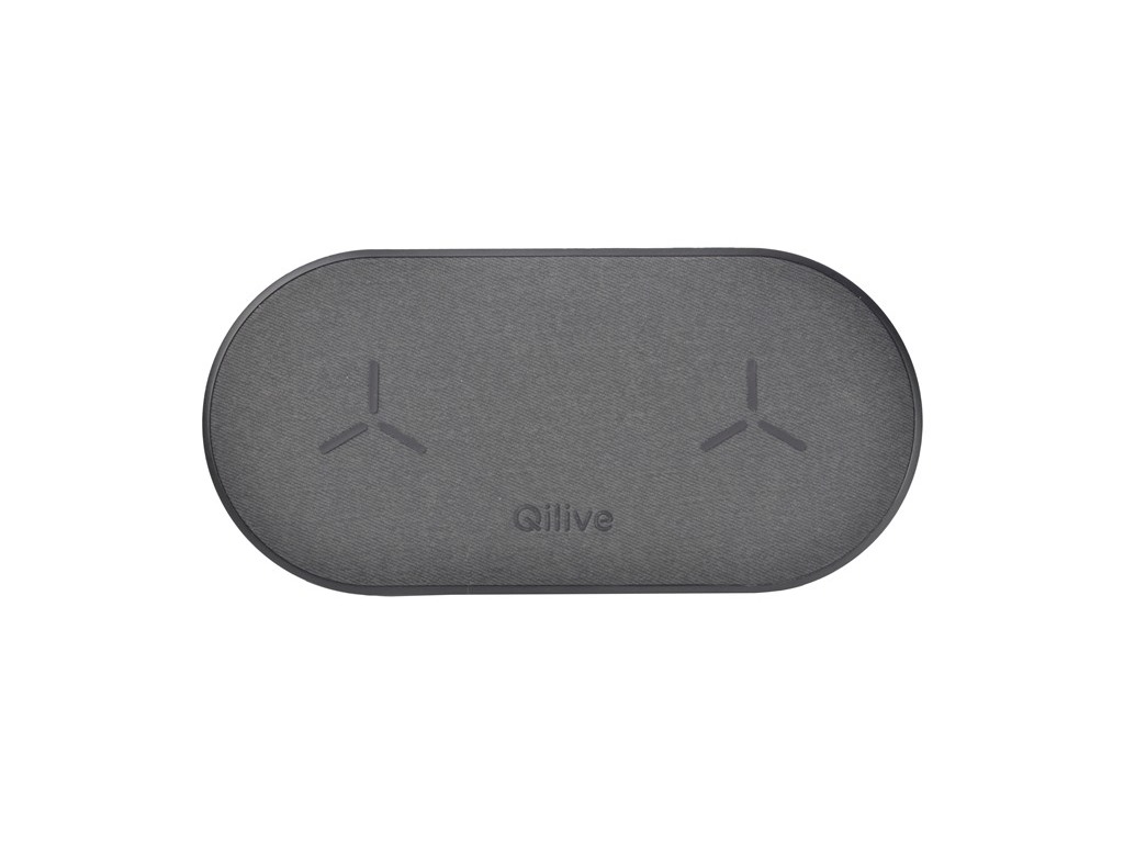 CARREGADOR DUPLO WIRELLES QILIVE USB-C CINZA