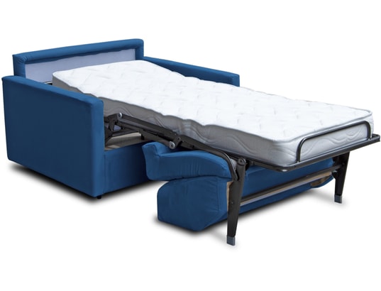 CITY - Fauteuil convertible Aosta microfibre bleu couchage 75x195 cm
