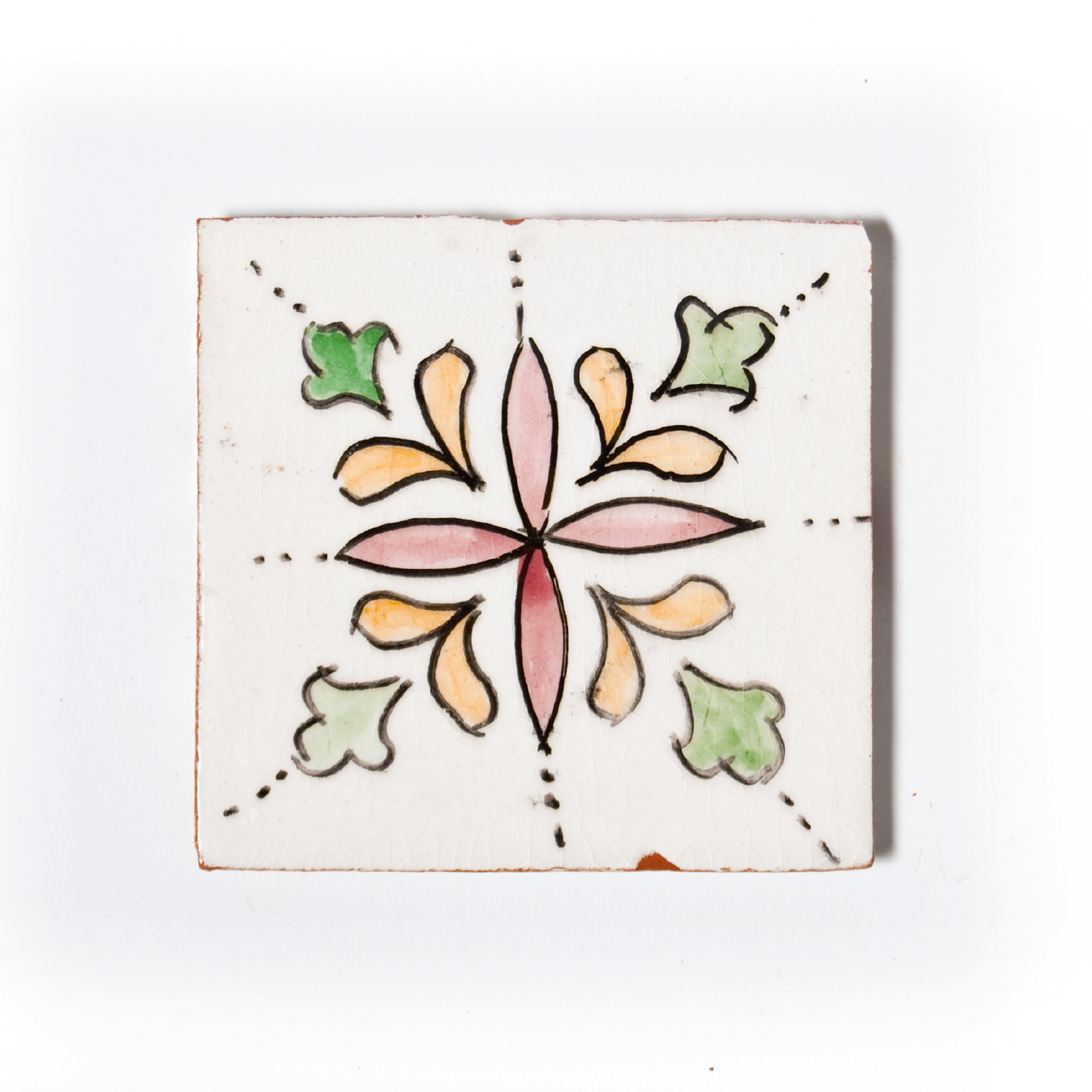 Fliese 'Fleur Rose', weiß, multicolor, L 10 cm, B 10 cm von fischer's lagerhaus