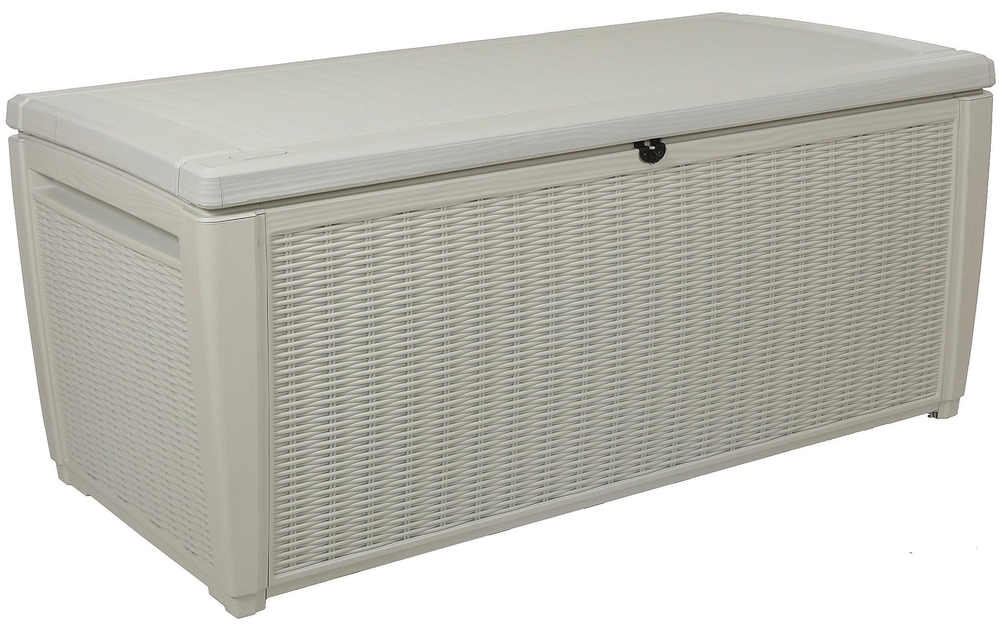 Sumatra Poolbox Weiss, mit Netz<br>Outdoor-Aufbewahrungsbox 511 l