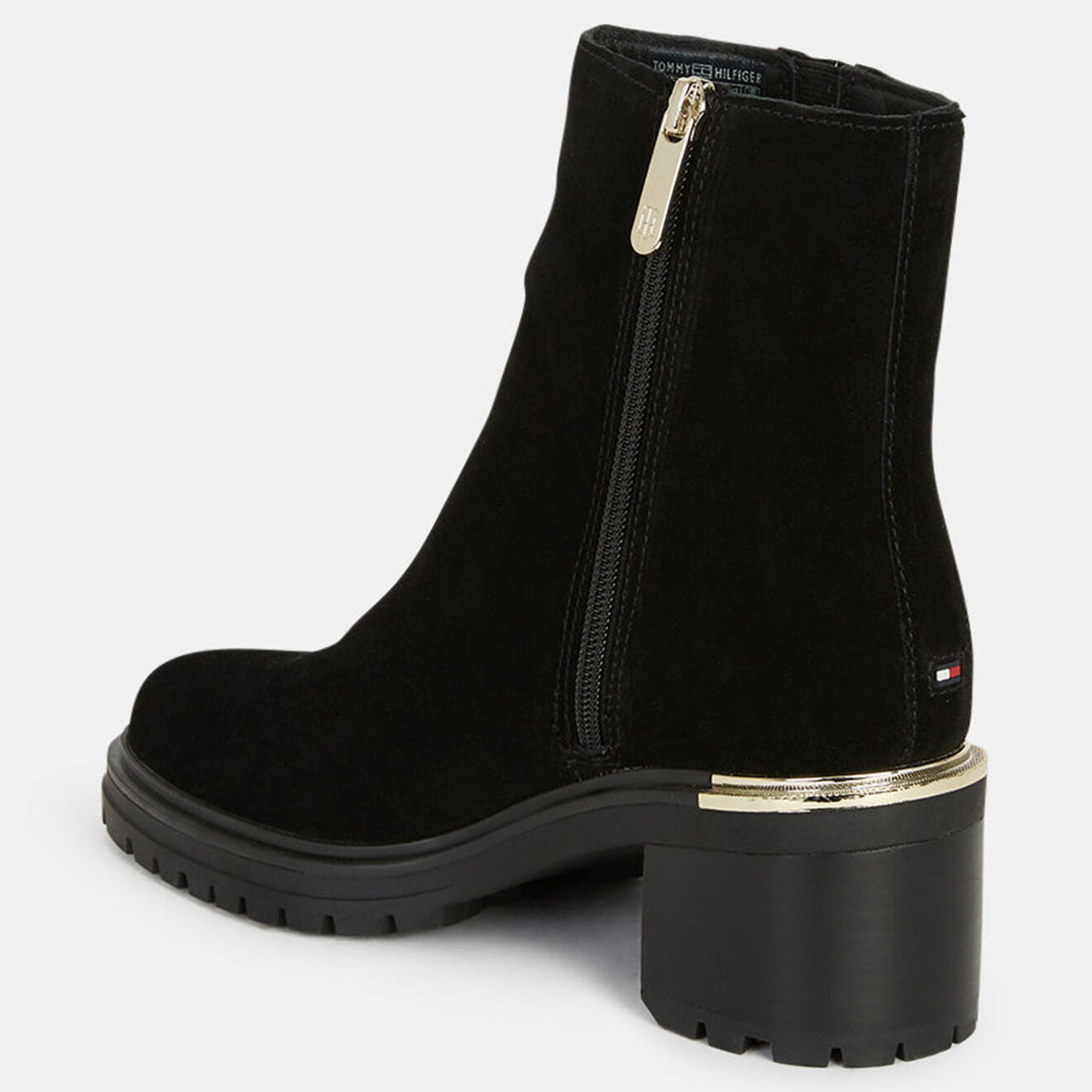 Tommy Hilfiger Bottines en Velours de Cuir Tl noires - Talon 6,5 cm