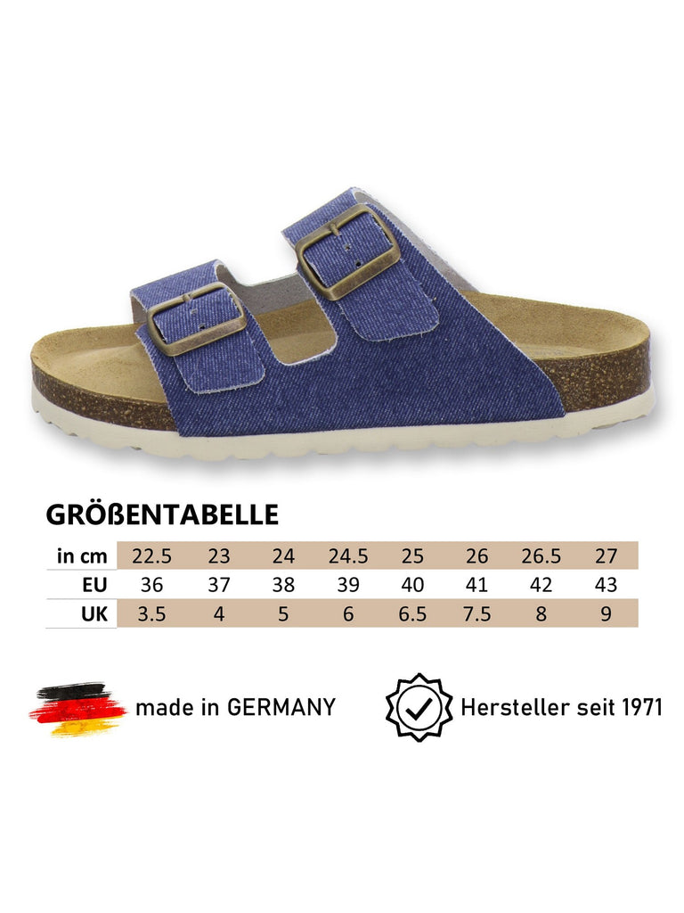 Pantoletten Damen Zweischnaller jeans